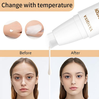 Waterproof Oil Control Liquid Foundation, Moisturizing Full Coverage Flawless Dark Skin Coverage Concealing Foundation Cream, Lightweight Concealer Makeup Cream