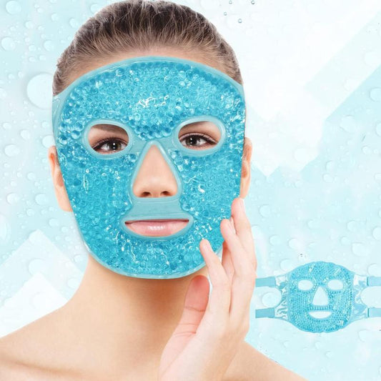 Hot & Cold Ice Pack Mask, 1 Count Reusable Soft Ice Compress, Facial Spa Relief Gel Beads Skin Care Tool