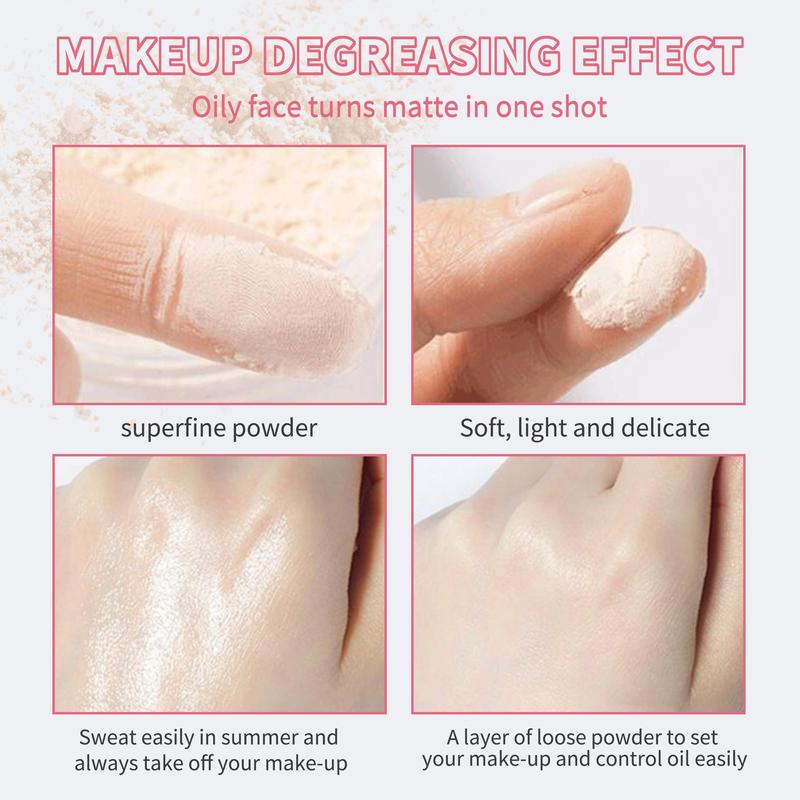 Long-Wearing Pressed Powder With Powder Puff, Oil Control Matte Makeup Setting Powder, Face Makeup Accessories For Women