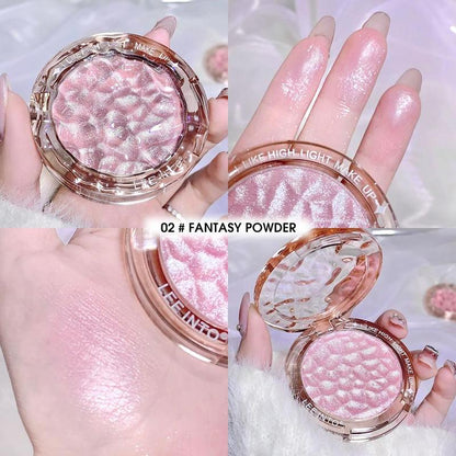 Portable Glitter Highlighter Powder, Shimmering Highlighter Palette, Long Lasting Pearly Makeup Powder, Facial Brightening Cosmetics