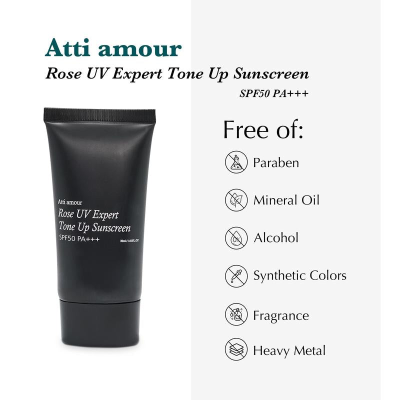 Rose U V Expert T O N E Up S u n s c r e en, 1000 Roses, SPF 50 Mineral S u n s c r e en , Skin Barrier Defense, Gentle & Soothing, for Sensitive Skin -1.01 Fl Oz