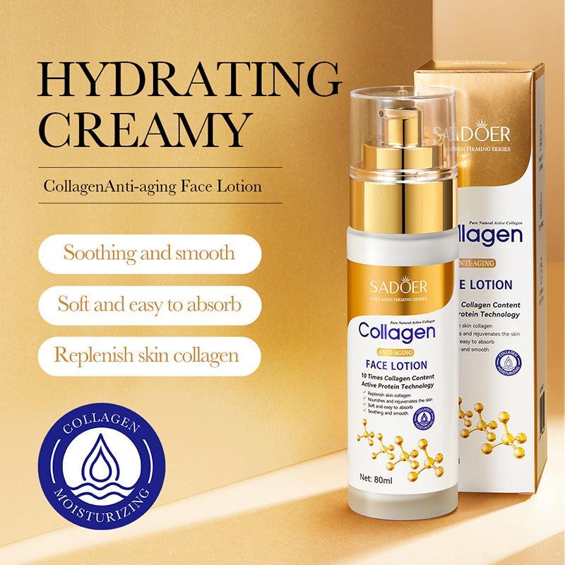 Collagen Deep Moisturizing Face Lotion, 1 Count Soothing Revitalizing and Nourishing Facial Moisturizer with Natural and Non-Irritant Ingredients, Non-Greasy Skin Care Body Lotion for All Skin Types