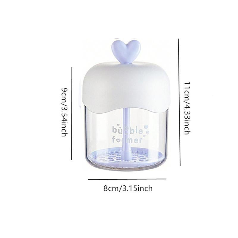 Portable Cute Heart Decor Foam Maker, Handheld Bubble Maker, Foaming Cup, Skincare Tool for Face Washing