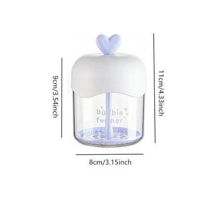 Portable Cute Heart Decor Foam Maker, Handheld Bubble Maker, Foaming Cup, Skincare Tool for Face Washing