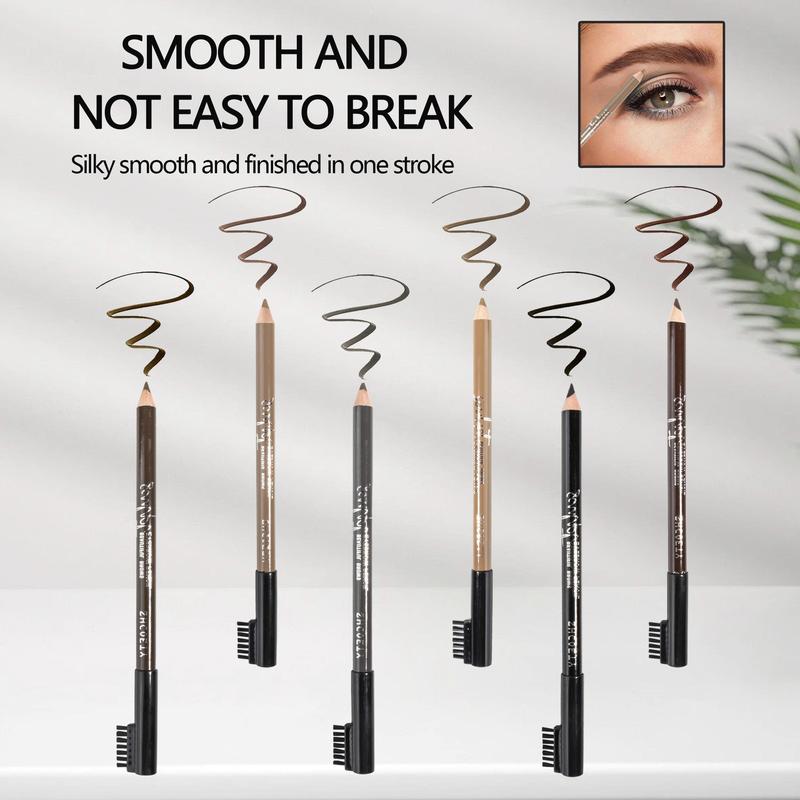 Eyebrow Pencil & Eyebrow Brush Set (12pcs), Waterproof Long Lasting Eyebrow Pencil, Brow Styling Brush, Eye Brow Makeup Tool, Makeup Accessories