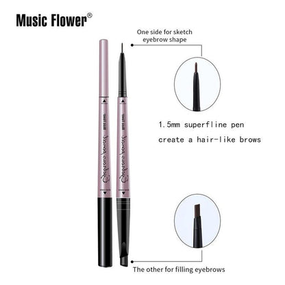 Double Ended Eyebrow Pencil, 1 Count Waterproof Long Lasting Eye Brow Pen, Eyebrow Makeup Tool For Daily Use