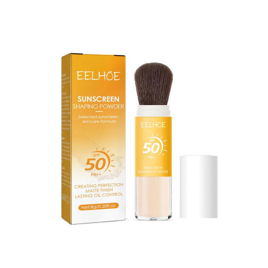 Mineral Powder Sunscreen Brush SPF 50 PA++ | SPF Powder Sunscreen for Face, Brush On Sunscreen Powder for Face, Translucent Powder SPF 50, Hawaiian Tropic Sunscreen Powder ,0.28oz ,Lightweight Matte Sunscreen Setting Powder with Brush Facial Applicator