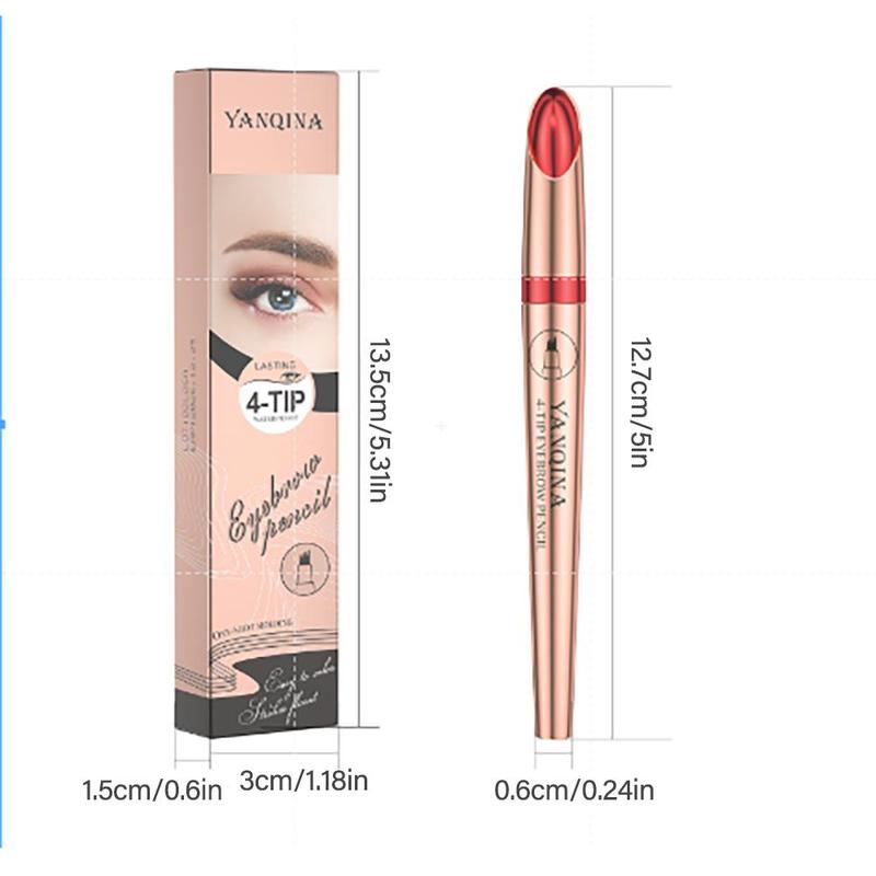 Waterproof Four-Point Eyebrow Pen, 1 Count Long Lasting Eyebrow Pencil, Eye Brow Coloring Pen, Makeup Accessories