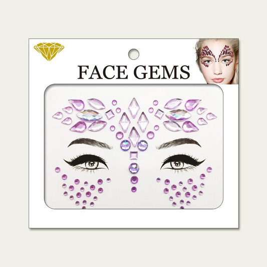 Rhinestone Decor Face Sticker (1 Piece), Temporary Face Sticker for Party, Temporary Rhinestone Decals for Women & Girls