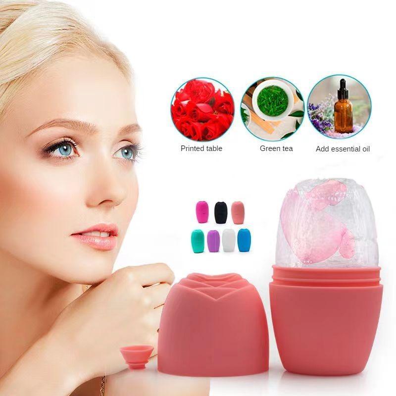 Portable Ice Face Roller, Facial Contour Massager for Naturally Conditioning, Facial Mold Cube Ice Rollers for Face & Eye Puffiness Relief, Ice Mold Ice Compress Skin Care Tool for Women