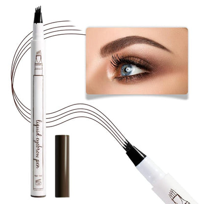 Eyebrow Pen, Liquid Eyebrow Pen, Waterproof Brow Pencil with Micro-Fork Tip, Smudgeproof Long Lasting Fine Sketch Microblading Pen, Reddish Brown