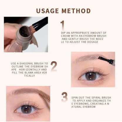 Long Lasting Eyebrow Dye Cream, 1 Count Waterproof Eyebrow Tinted Cream with Brush, Smudge Proof Eye Brow Pomade, Eyebrow Makeup Products