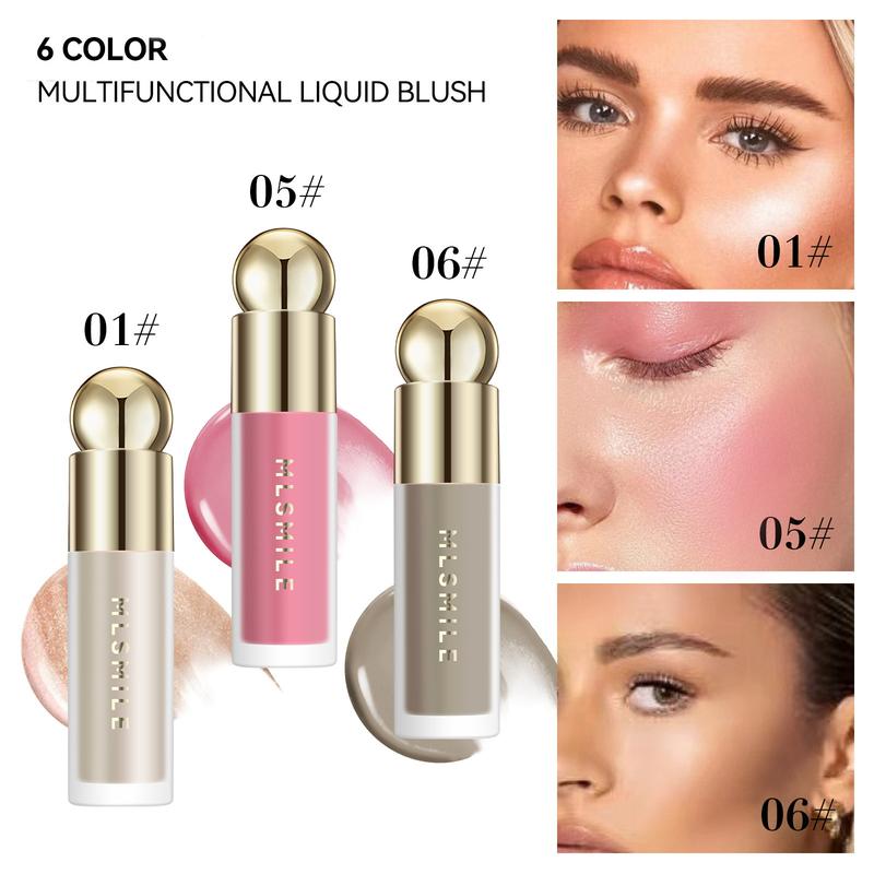 Camouflage Theme 6 Color Blush, Blush Palette ,Long-lasting Non-Bleach  Blush Essence,Rouge Make Up