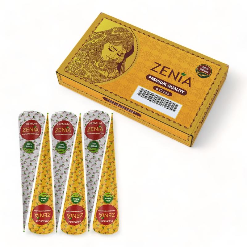 (6 Cone) 35g Fresh Zenia Natural Henna Cone