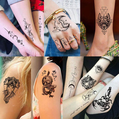 Animal Pattern Temporary Tattoo Sticker, 69pcs/set 3D Realistic Tiger Lion Pattern?Fake Tattoo Sticker, Body Art Sticker for Women & Men