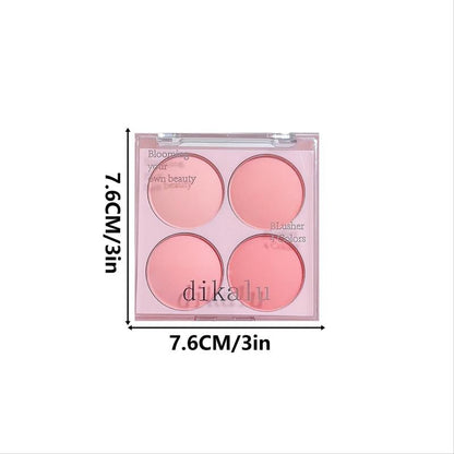 1 Box Long Lasting 4 Color Blush Palette, Lightweight Powder Blush, Cheeks Contour Blush Pressed Powder, Natural Look Blush for Daily Makeup