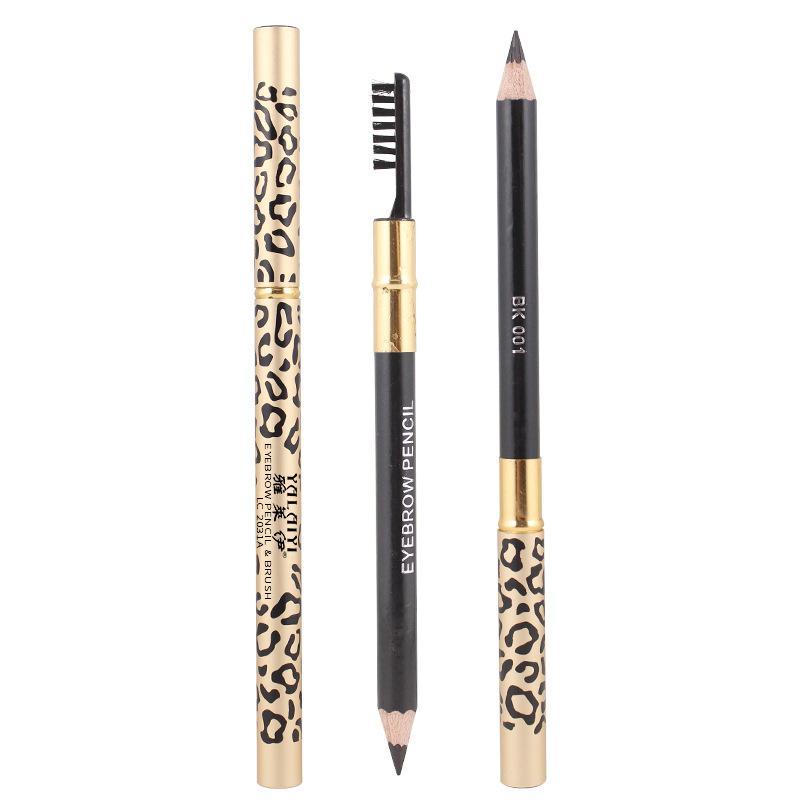 Leopard Eyebrow Pencil With Eyebrow Brush, 1 Count Brow Shading & Filling Pencil, Brow Makeup Tool