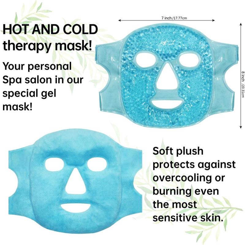 Hot & Cold Ice Pack Mask, 1 Count Reusable Soft Ice Compress, Facial Spa Relief Gel Beads Skin Care Tool