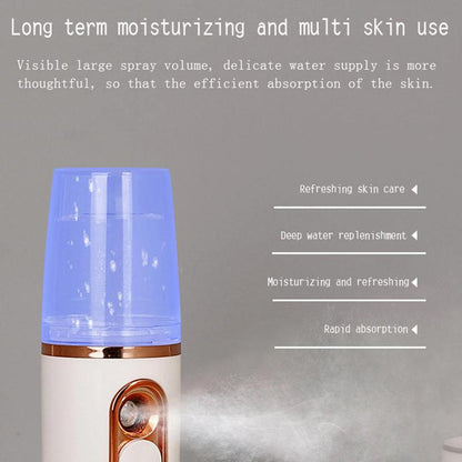 Portable Mini Moisturizing Face Mist Sprayer (1 Piece), Practical Facial Mist Sprayer, Professional Mini Humidifier Facial Steamer, Moisturizing Spa Beauty Device