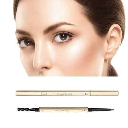 2 In 1 Double Headed Eyebrow Pencil, 1 Count Waterproof Eyebrow Pencil with Eyebrow Brush, Smudge Proof Brow Shaping and Filling Eyebrow Tint Pencil