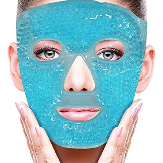 Ice Therapy Gel Mask with Adjustable Elastic Band, Portable Facial Cold Compress Hot Compress Gel Mask, Skin Care Gel Mask for Face Eyes