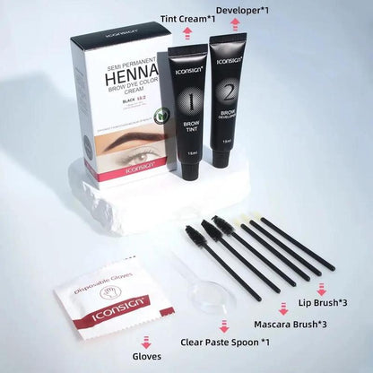 Henna Eyebrow Dye Kit, Eyebrow Tinting Kit, Eyebrow Dyes & Tools, Professional Eyebrow Makeup Kit, Makeup Accessories