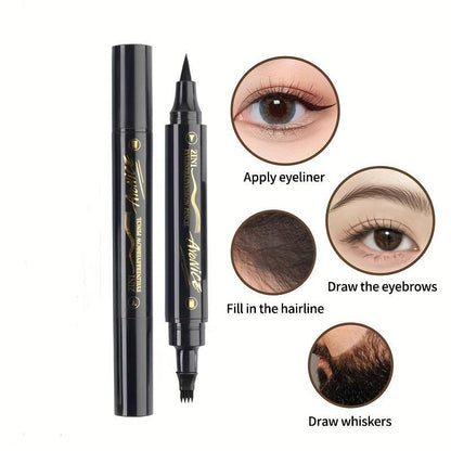 Double-ended Eyebrow Pencil, 1 Count Waterproof Long Lasting Eyebrow Pencils, Eye Brow Makeup Tool for Women