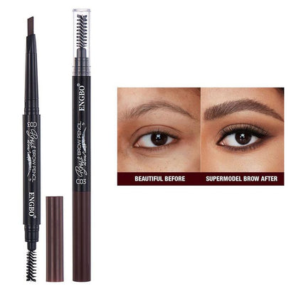 Double-ended Eyebrow Pencil, 5 Counts/set Long Lasting Eyebrow Pencil, Brow Styling Brush, Eye Brow Makeup Tool, Eyebrow Makeup Brushes, Makeup Brushes, Cosmetic Beauty Supplies