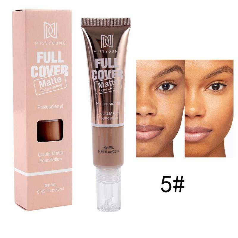 1 Count Long-lasting Liquid Foundation, Moisturizing Full Coverage Matte Foundation, Lightweight Concealer Foundation for All Skin Types