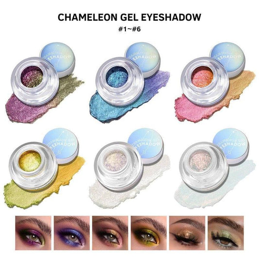 [SALE] 6PCS CHAMELEON GEL EYESHADOW #1~#6 Color Makeup Glitter Lid Lightweight Metallic Cosmetic by FOCALLURE