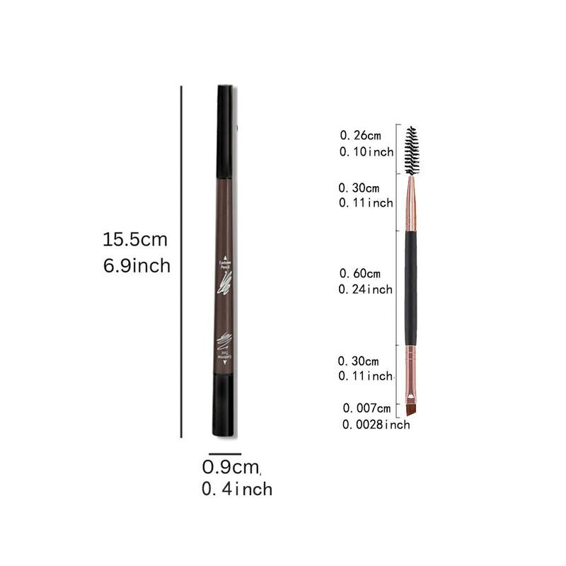 2 in 1 Liquid Eyebrow Pen Eyebrow Pencil & Brush, 3pcs/set Including 2pcs Double Ended Eye Brow Pen & 1 Double Ended Brow Brush, Eye Brow Makeup Tool for Daily Use