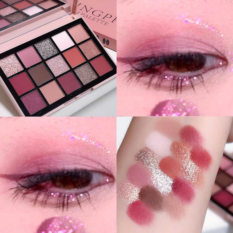 15 Color Eyeshadow Palette, Matte and Glitter Eye Shadows, Colorful Eye Makeup Products for All Occasions and Styles Makeup