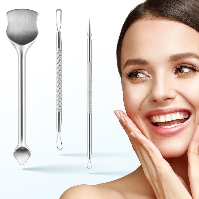 Face Lifting Cleaning Tools Set,Pimple Pore Prep Blackhead Remover Stainless Steel Tool Kit Skincare Comfort