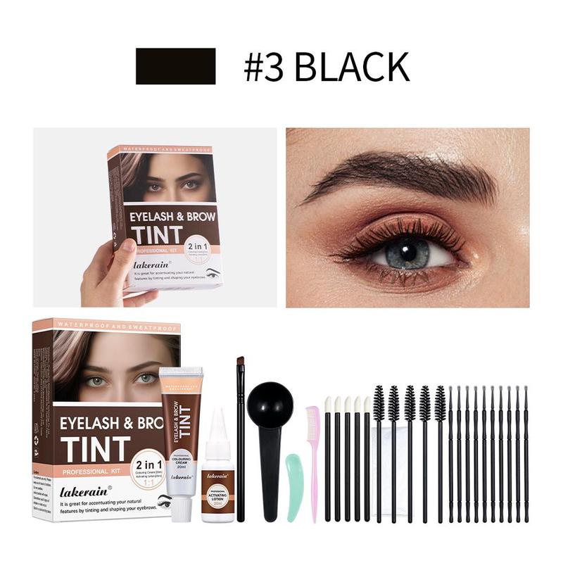 Lash & Brow Dye Set, 1 Box Brow Lamination Kit, Natural Bushy Eyebrow Makeup Kit, Long Lasting Spot Coloring DIY Hair Dying for Salon Home Use