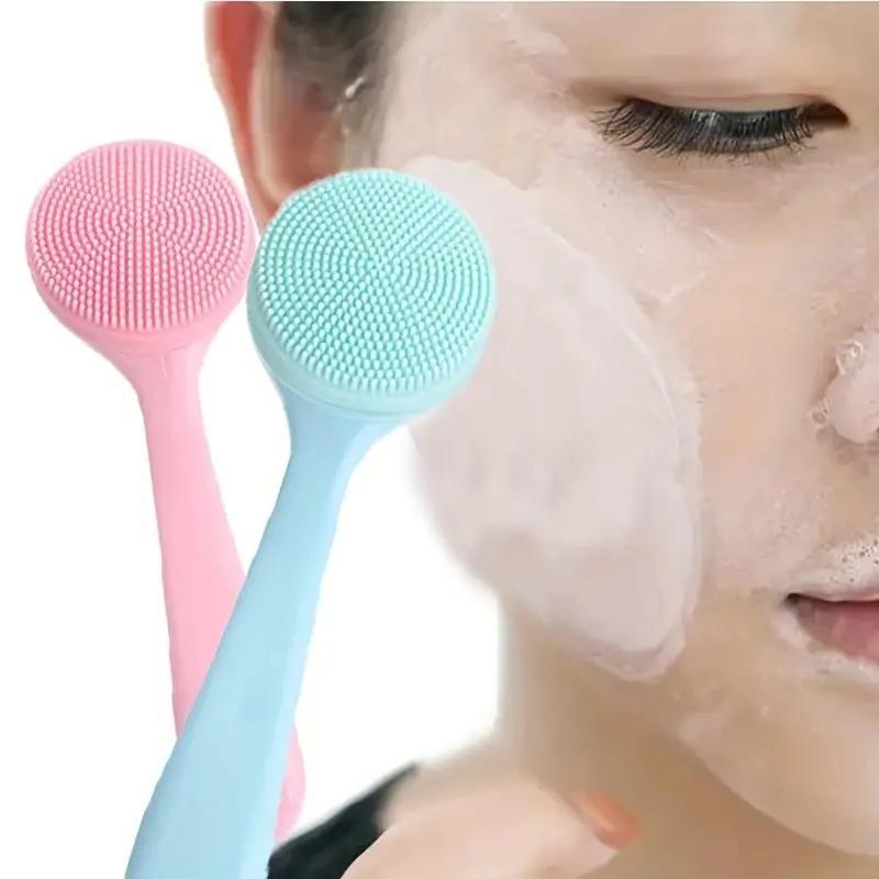 Silicone Facial Cleansing Brush for Women, 2 Counts Comfort Soft Face Scrubber Brush for Daily Use, Face Deep Cleaning & Massage Tool, Summer Skin Care Tool