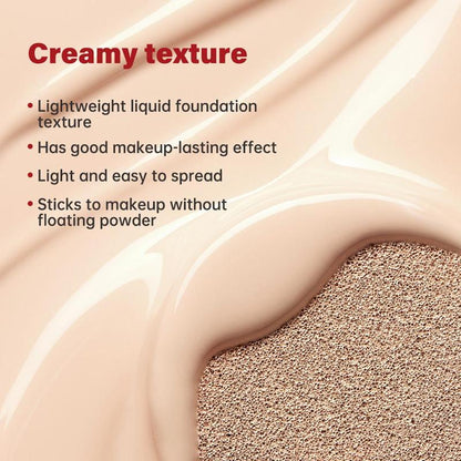 Long Lasting Air Cushion Foundation, Natural Lightweight Concealer Makeup Base, Moisturizing Full Coverage Flawless Makeup Cream for Women & Girls