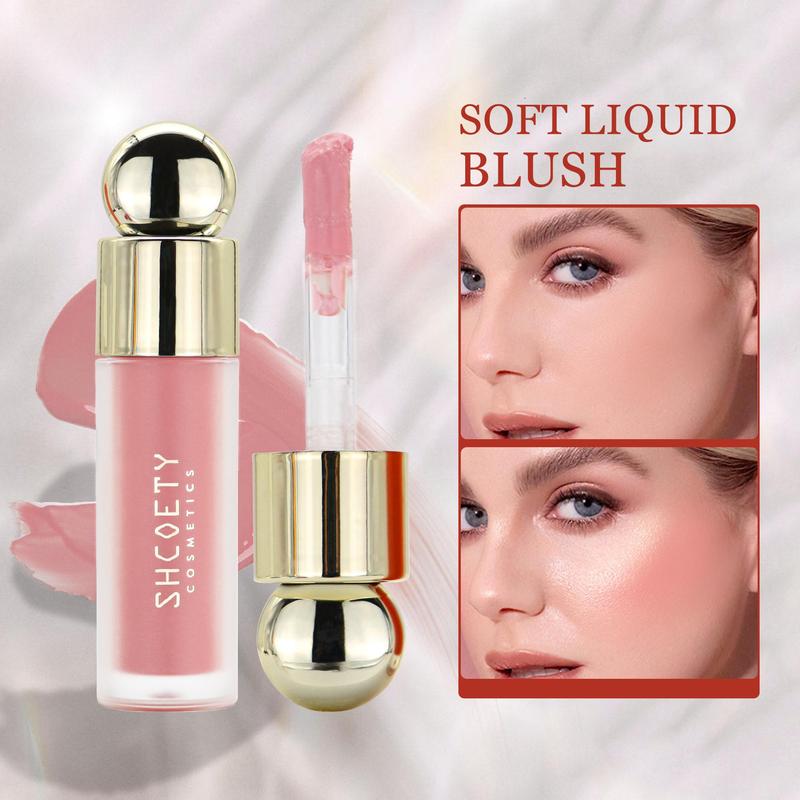 Long Lasting Liquid Blusher, Natural Look Blush for Cheeks, Lips, Eyes, Smudge-Proof Lightweight Moisturizing Flawless Liquid Blush,?Soft Color Shadow?Cosmetic