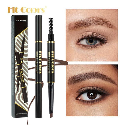 Double-ended Eyebrow Pencil & Eyebrow Brush, 2pcs/set Waterproof Long Lasting Eyebrow Pencil, Brow Styling Brush, Eye Brow Makeup Tool, Eyebrow Makeup Brushes, Cosmetic Beauty Supplies