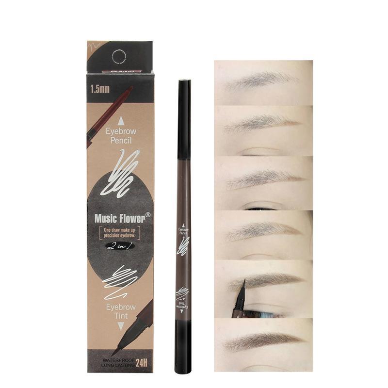 2 in 1 Double-ended Eyebrow Pencil, 1 Count 1.5mm Minuteness Eyebrow Pencil, Waterproof 24 Hours Long-lasting Eyebrow Pencil