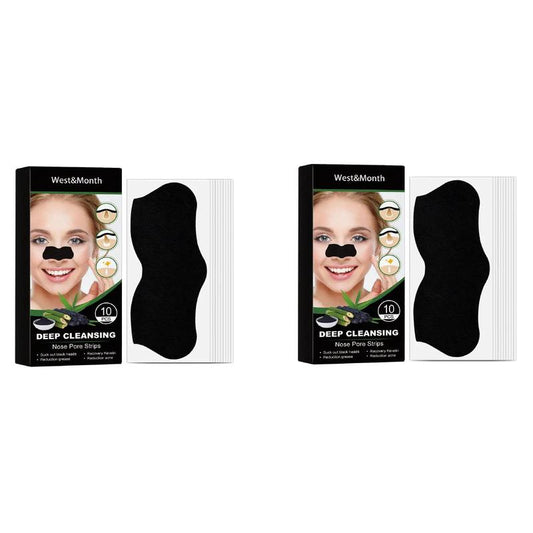 Deep Cleansing Nose Blackhead Pads (10pcs/box*2 Boxes), Facial Pore Cleaner, Blackhead Cleaning Patches, Nose Pore Strips