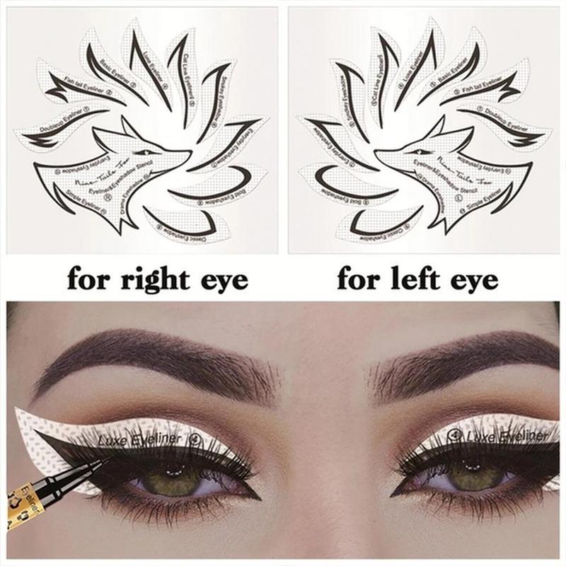 Eyeliner Stencil Stickers, Eyeshadow Eyeliner Auxiliary Tool, Eyeshadow?Eye Brow Stamp Stencils Eyebrow Template for Eyebrow Shaping, Grooming, Tinting, Eye?Cosmetic?Stickers