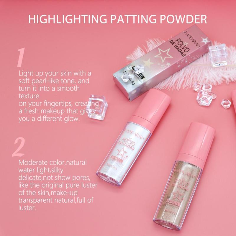 Long Lasting Body Glitter Powder, Natural Brightening Highlighter Stick, Pearly Face Brightener, Body Glitter Makeup for Women & Girls