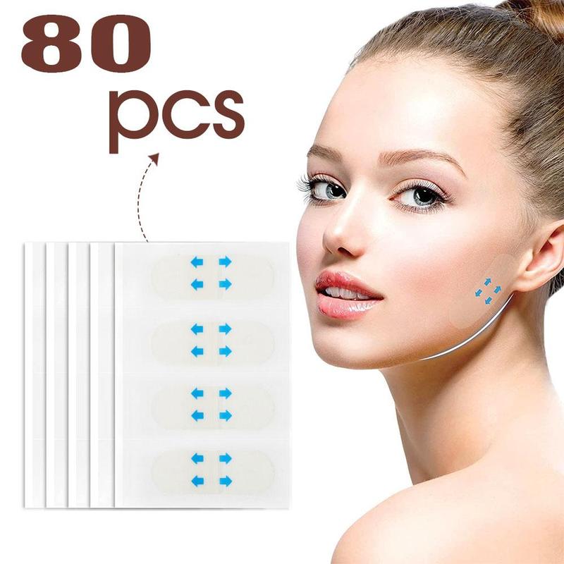 Invisible Facial Wrinkle Patch, 80pcs/pack Strong Elasticity Face Lifting Sticker, Multifunctional Smoothing Tape for Eye, Forehead and Lip Line