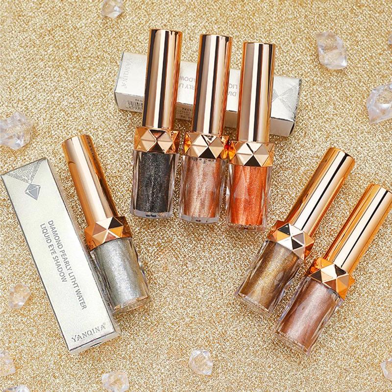 Glitter Liquid Eyeshadow, 1 Count Shimmering Eye Shadow, Long Lasting Glittering Brightening Highlighting Stick for Crystal Eye Makeup, Sparkling Metallic Highlighting Liquid Stick