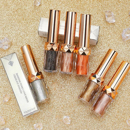 Glitter Liquid Eyeshadow, 1 Count Shimmering Eye Shadow, Long Lasting Glittering Brightening Highlighting Stick for Crystal Eye Makeup, Sparkling Metallic Highlighting Liquid Stick