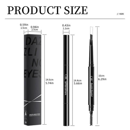 Double-ended Eyebrow Pencil, 1 Count Waterproof Long Lasting Eyebrow Pencil, Brow Styling Brush, Brow Shading & Filling Pencil, Brow Brush Makeup Tool