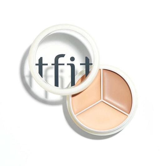 [TFIT] Cover Up Pro Concealer (3 Colors), 3-in-1 Full Coverage Color Correcting Cream (Hydrating, 01 Neutral, 0.52 Oz) for Dark Circles, Spots, Puffiness - High Coverage Eye Corrector for All Skin Tones