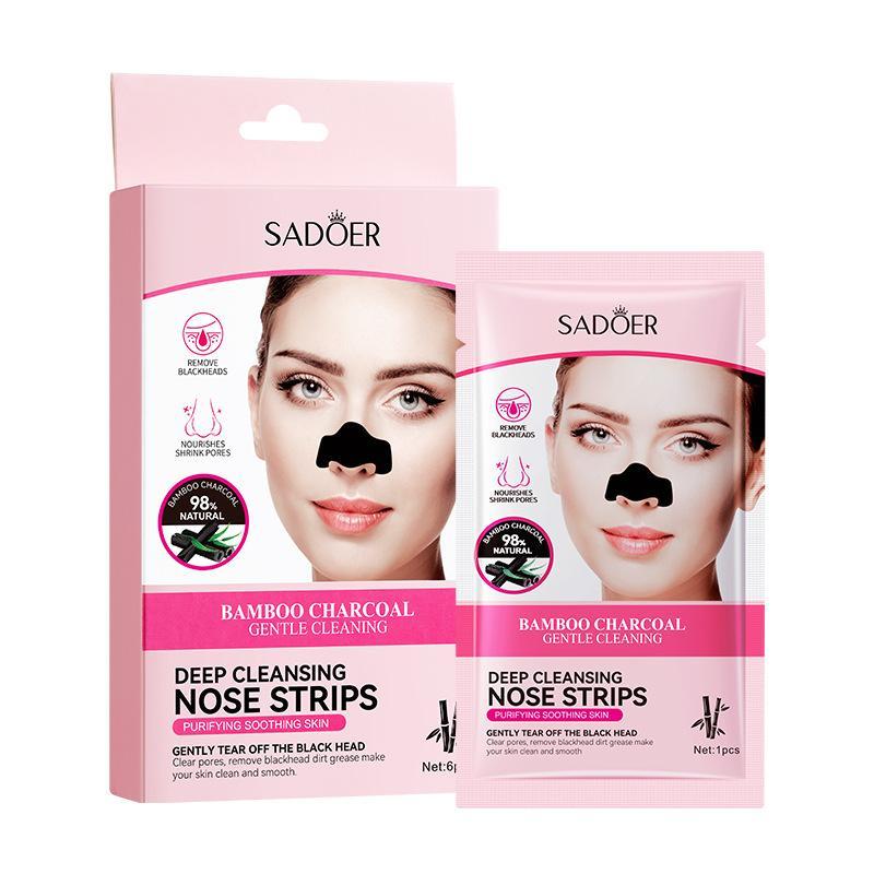 6pcs Blackhead Removal Nose Strips, Bamboo Charcoal Deep Cleansing Nose Strips, For Personal Care