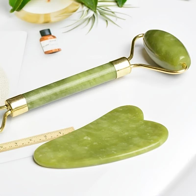 Jade Roller & Gua Sha Board, Face Massage Tool for Face Eye Neck Skin Care, Skincare Tools for Women