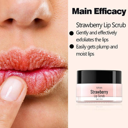 Strawberry & Lemon Moisturizing Lip Scrub, 2pcs/set Gentle Exfoliating & Nourishing Lip Scrub for Women & Girls Gift